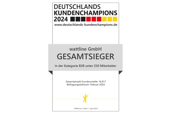 Deutschlands Kundenchampions 2023 Gesamtsieger Zertifikat